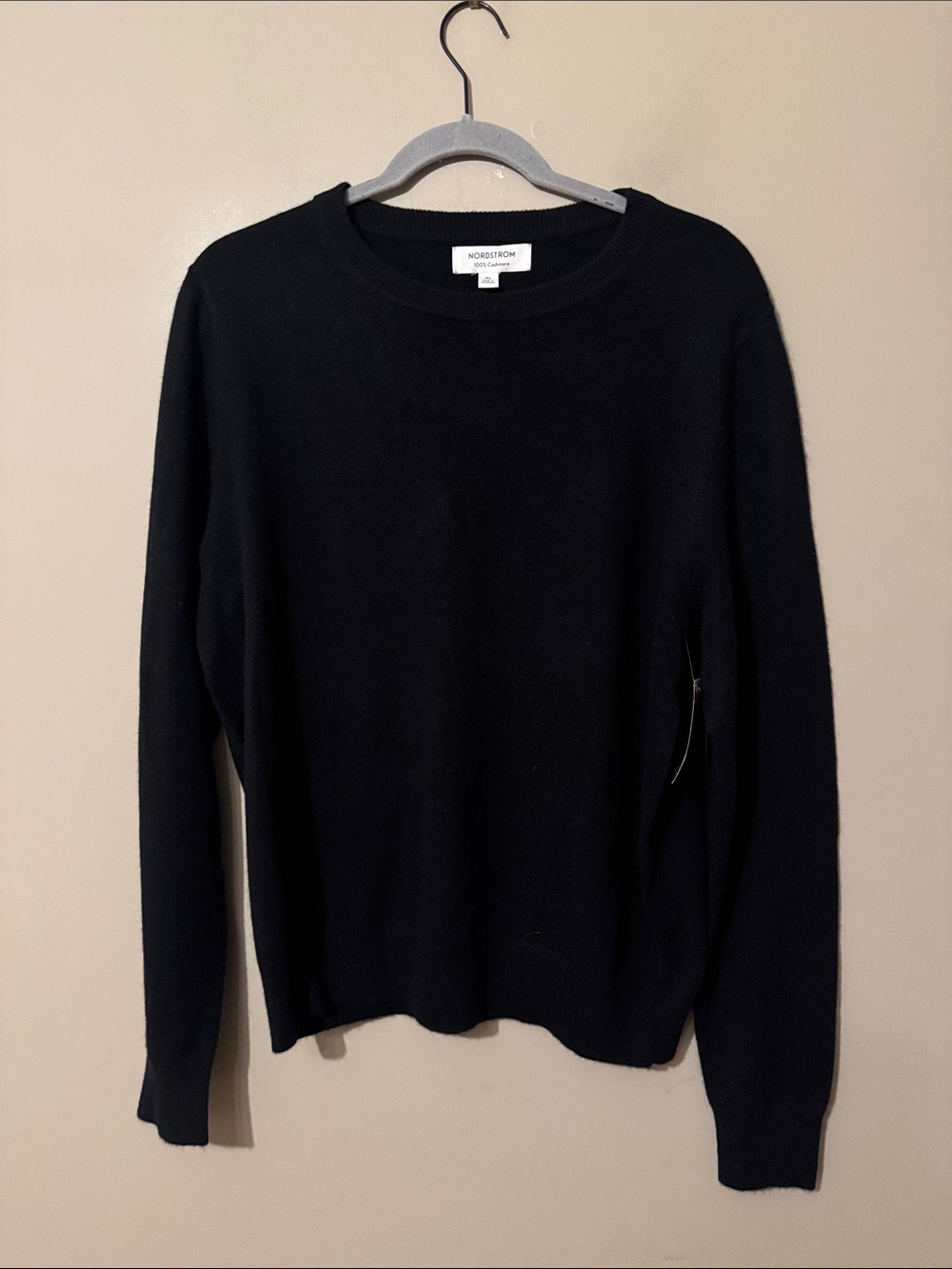 NWOT- Nordstrom Cashmere Crewneck Sweater, Black, size XL - Picture 5 of 12
